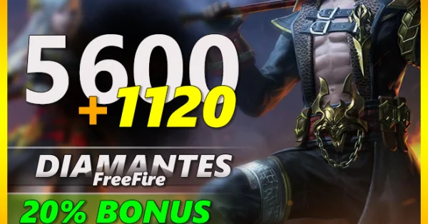 Free Fire - 5.600 Diamantes + 20% de Bônus - R$209,99