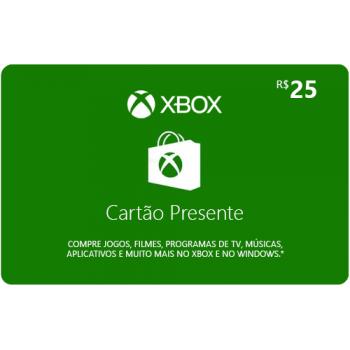 Cartão-Presente Xbox - R$ 25,00