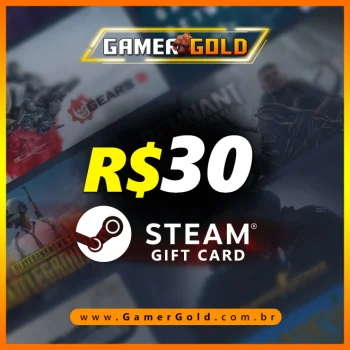 Steam Gift Card - Cartão Pré Pago R$ 30 - Código Digital