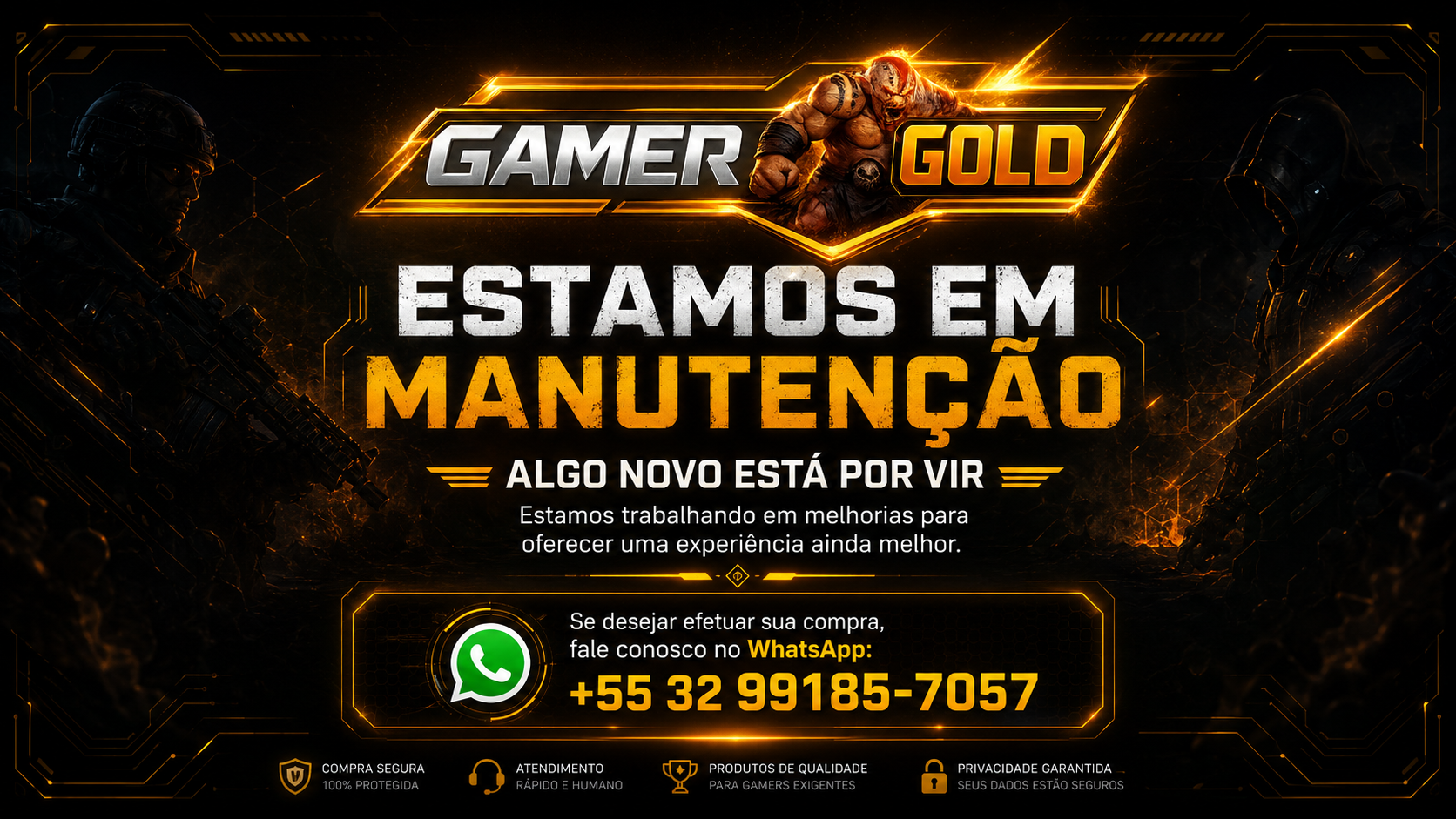 Gamer Gold em manutenção